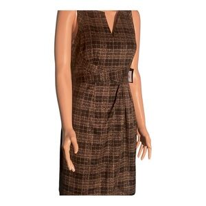 NWT NANETTE LEPORE DECEPTION DRESS SZ 6 camel multi clueless academia y2k 90’s